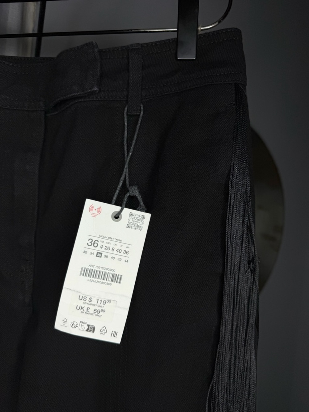NWT Zara Woman Bloggers Fav ZW COLLECTION LIMITED EDITION FRINGED PANTS Jeans 4 - Picture 11 of 12
